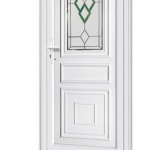 porte d'entrée PVC vitrée traditionelle - Cote Maison Isolation