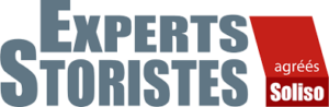 Logo de l'entreprise "Experts Storistes" agrée Soliso, spécialisée dans la menuiserie et l'isolation.